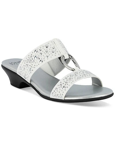 Jones New York Women's Eanna Ornamented Double Band Dress Sandals