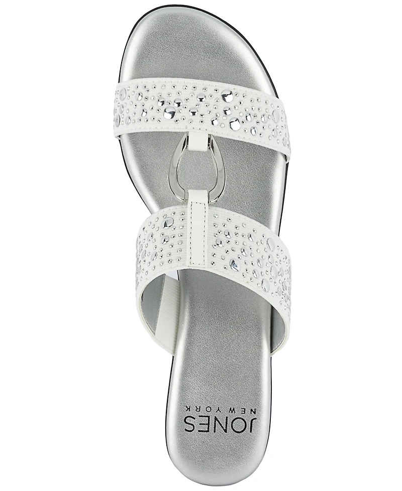 Jones New York Women's Eanna Ornamented Double Band Dress Sandals