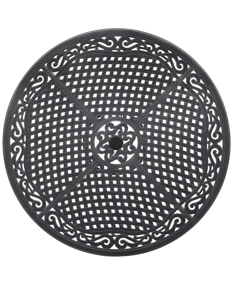 Wythburn Mix and Match 48" Round Cast Aluminum Outdoor Dining Table
