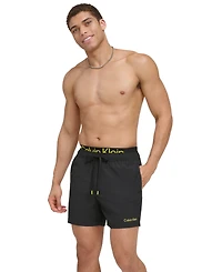 Calvin Klein Men's Logo Elastic Waist Modern Euro 5" Volley Swim Trunks