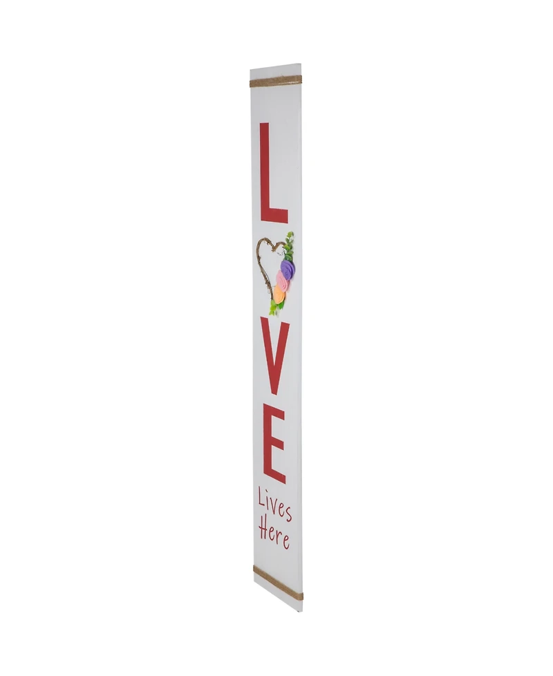 Northlight 40" Floral Heart "Love Lives Here" Wooden Valentine's Day Plaque