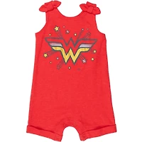 Justice League Toddler Girls Wonder Woman Snap Romper and Headband Newborn to