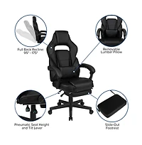 Ergonomic Gaming Chair -Recline Back/Arms, Footrest, Massaging Lumbar