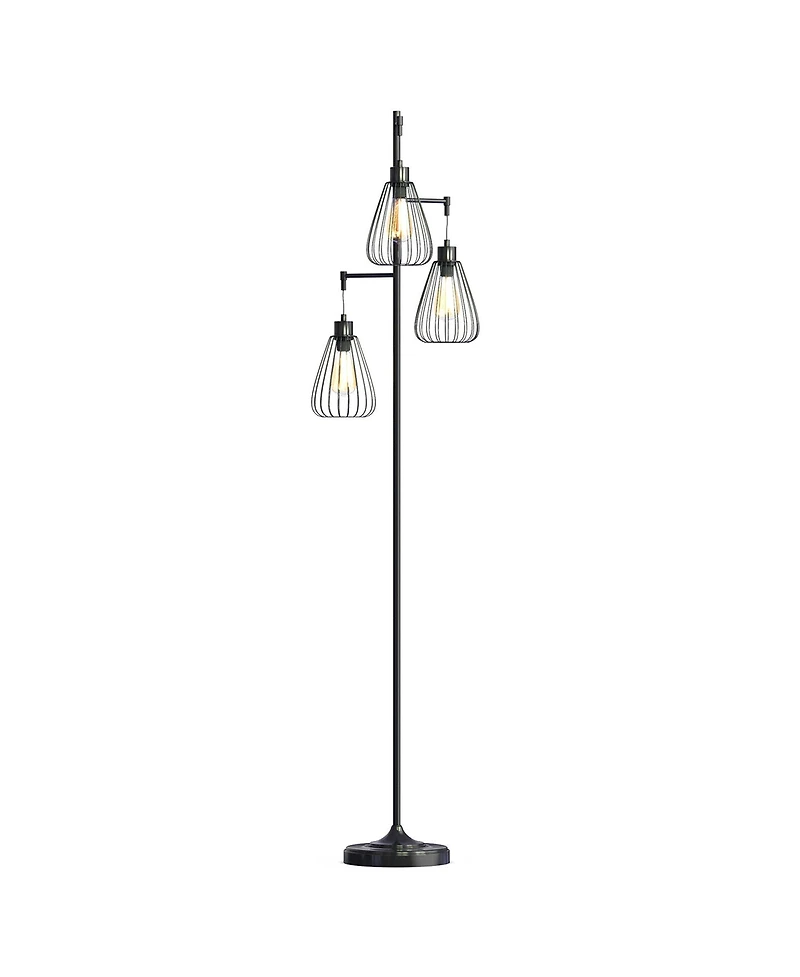 67 inch Industrial 3 - Light Floor Lamp Tree