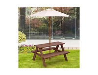 Slickblue Outdoor 4-Seat Kid's Picnic Table Bench with Umbrella