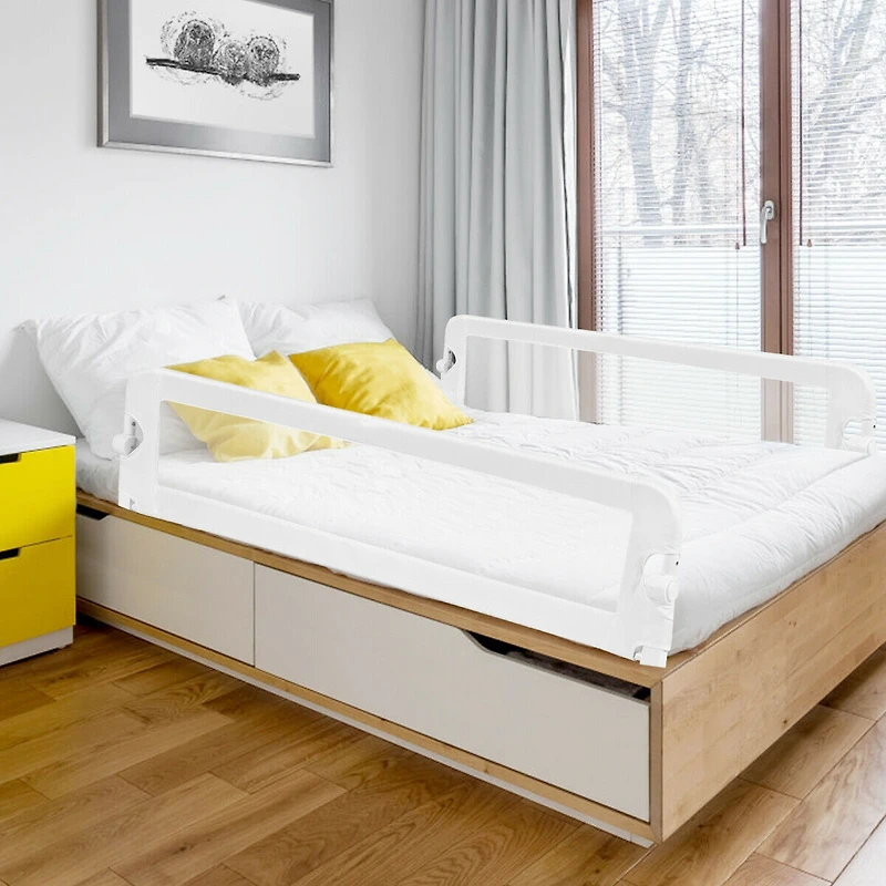 Slickblue Extra Long Foldable Bed Guard Rail for Children, Easy to Install and Store