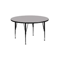 Emma+Oliver 42" Round Laminate Adjustable Preschool Activity Table