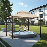 Yescom 10.6'x10.6' Gazebo Top Replacement Fit for Brand_Model Target Madaga/L-GZ136PST2 Tier Patio Garden Light Beige