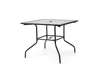 35 x 35 Inch Patio Dining Table with 1.5" Umbrella Hole (Umbrella Not Included)