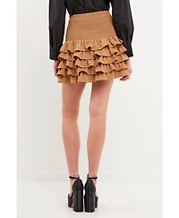 endless rose Women's Tiered Ruffle Mini Skirt