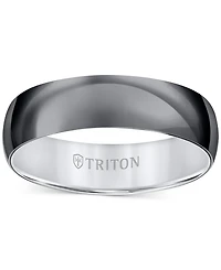 Triton Men's Titan Wedding Band Black & White Titanium