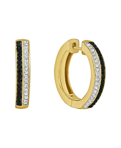And Now This Clear Black Crystal Hoop Earring