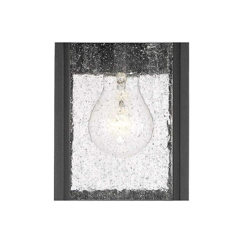 Moray Bay Industrial Outdoor Wall Light Fixture Black Steel 11 1/2" Seedy Glass Motion Sensor Dusk to Dawn for Exterior House Porch Patio Outside Deck
