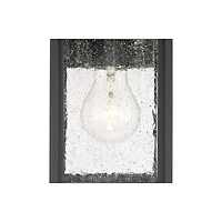 Moray Bay Industrial Outdoor Wall Light Fixture Black Steel 11 1/2" Seedy Glass Motion Sensor Dusk to Dawn for Exterior House Porch Patio Outside Deck