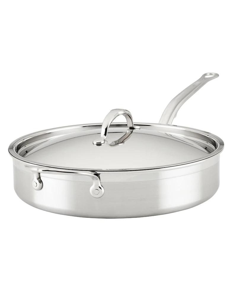 Hestan ProBond Clad Titum Stainless Steel Nonstick 5-Quart Covered Saute Pan with Helper Handle