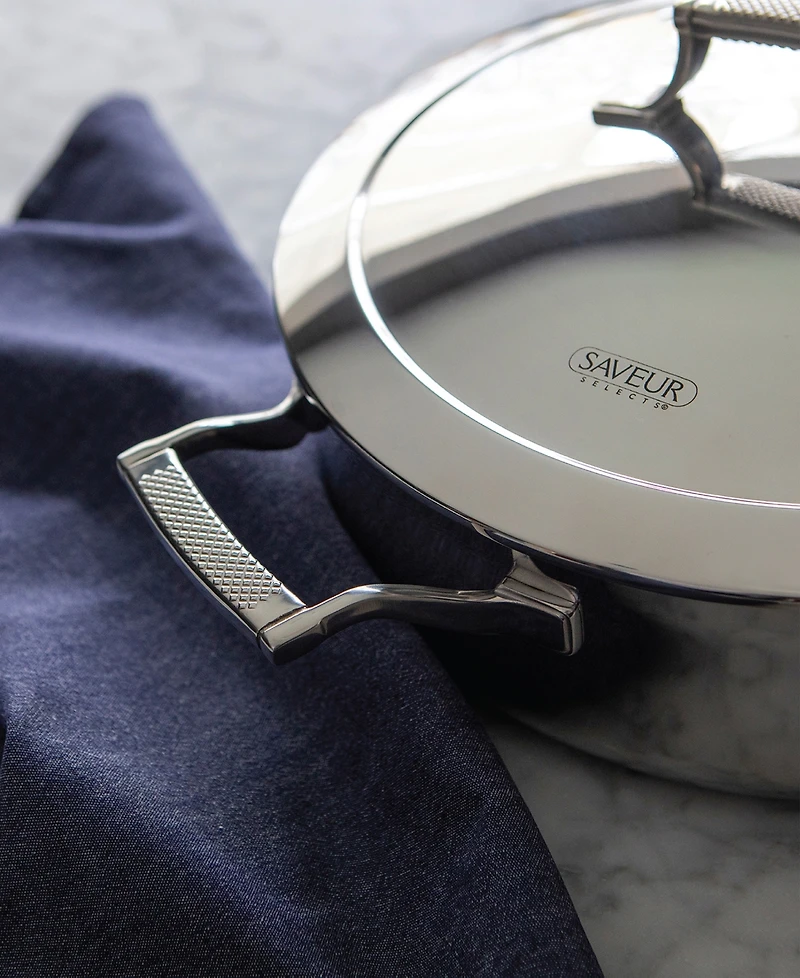 Saveur Selects Tri-ply Stainless Steel 12" Non-stick Everyday Pan with Lid