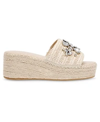 Anne Klein Women's Crystal Espadrille Wedge Sandals