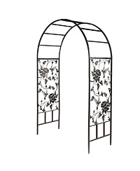 Metal Arched Hummingbird Garden Arbor