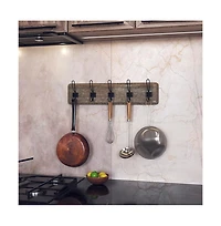 Rustic Coat Rack With Hooks -Wall Mount - Solid Pine Wood Entryway Hanger Farmhouse For Kitchen, Bedroom