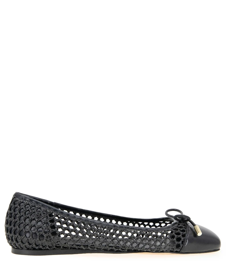 BCBGeneration Women's Hartly Woven Raffia Square Toe Ballet Flats