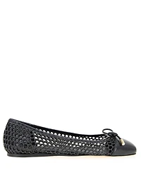 BCBGeneration Women's Hartly Woven Raffia Square Toe Ballet Flats