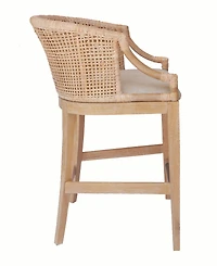 Martha Stewart Playa 23" Handcrafted Rattan Solid Wood Counter Stool