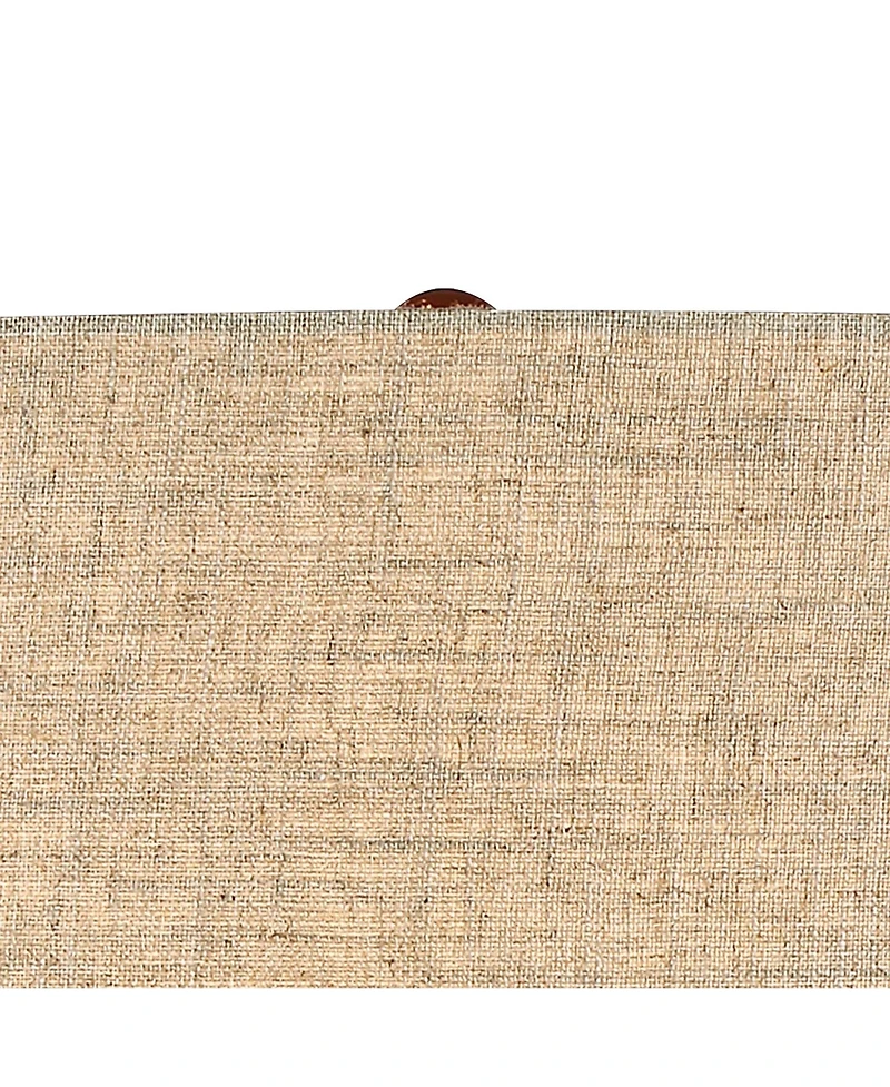 Rocco Mid Century Modern Table Lamp 30" Tall White Wave Geometric Ceramic Oak Wooden Neck Tan Fabric Drum Shade for Living Room Bedroom House Bedside