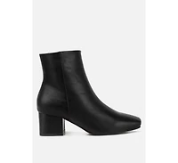 Womens davia leather square toe ankle boots
