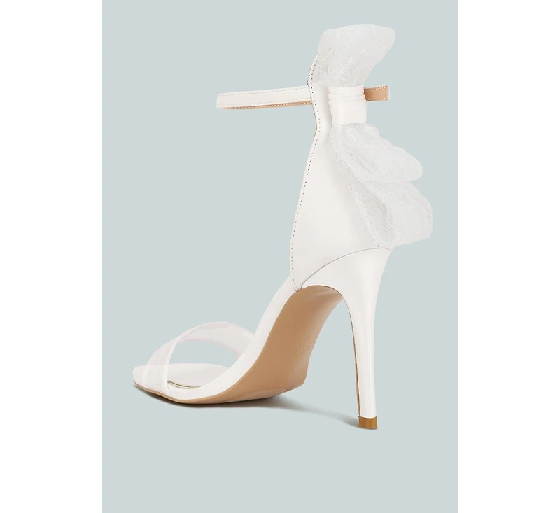 Delancy Bow Detail Lace Stiletto Sandals Women