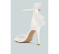 Delancy Bow Detail Lace Stiletto Sandals Women