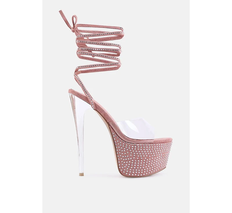 Sugar Mom Strappy Diamante Platform High Heels