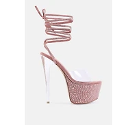Sugar Mom Strappy Diamante Platform High Heels