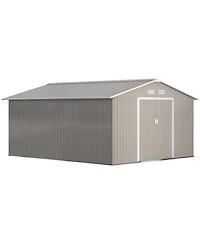 Outsunny 11' x 13' Storage Shed Garden Tool House w/ Vents Doors