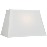 Springcrest White Large Rectangular Lamp Shade 14" Wide x 6" Deep at Top and 18" Wide x 12" Deep at Bottom and 12" Height (Sp