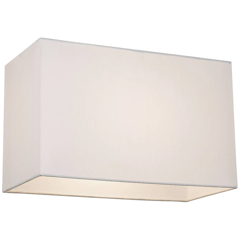 Springcrest White Medium Rectangular Hardback Lamp Shade 16" Wide x 8" Deep x 10" High (Spider) Replacement with Harp and Finial