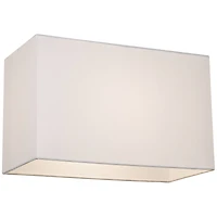 Springcrest White Medium Rectangular Hardback Lamp Shade 16" Wide x 8" Deep x 10" High (Spider) Replacement with Harp and Finial