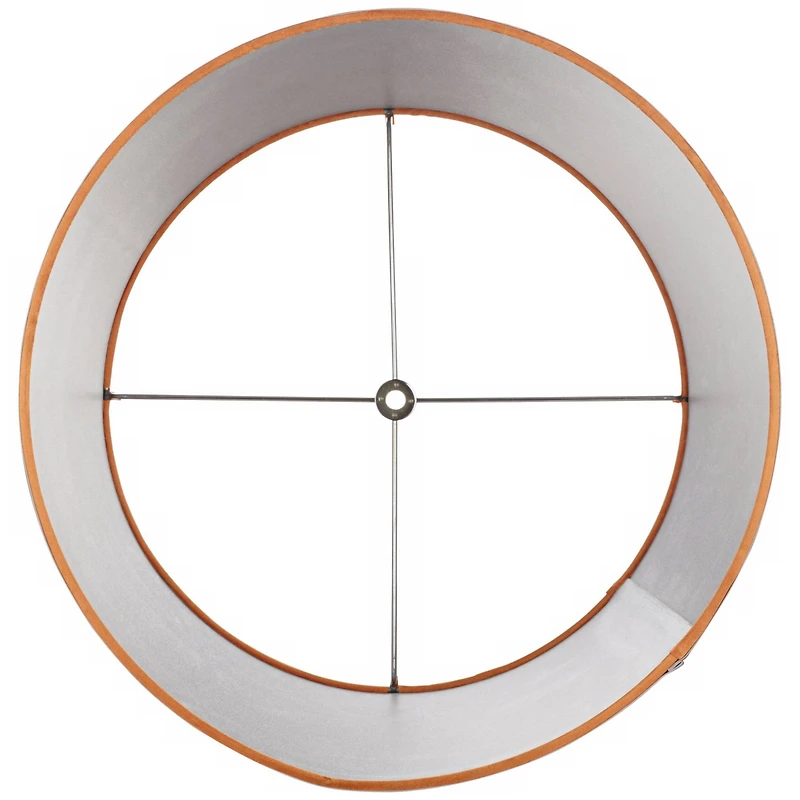 Springcrest Sydnee Satin Medium Drum Lamp Shade 14" Top x 16" Bottom x 11" Slant x 11" High (Spider) Replacement with Harp