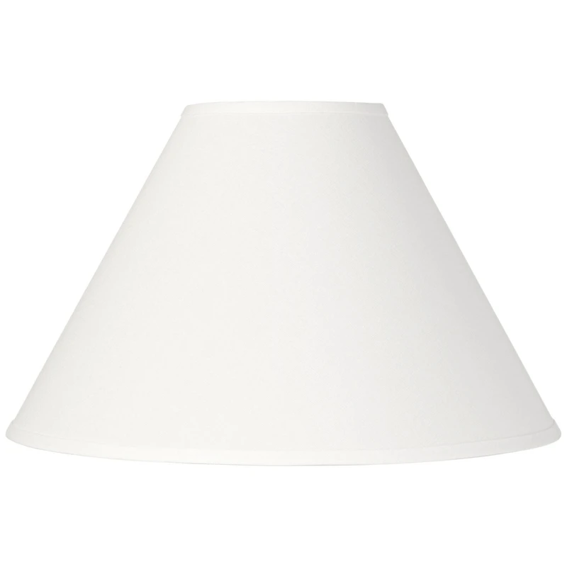 Springcrest Collection 6" Top x 17" Bottom x 10" High x 11.5" Slant Lamp Shade Replacement White Chimney Linen Spider Harp Finial
