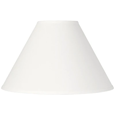 Springcrest Collection 6" Top x 17" Bottom x 10" High x 11.5" Slant Lamp Shade Replacement White Chimney Linen Spider Harp Finial