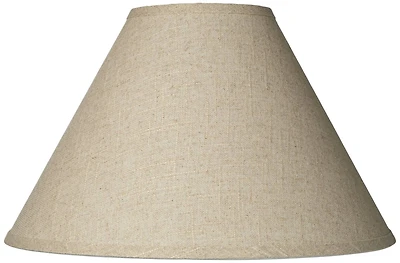 Springcrest 6" Top x 17" Bottom x 11 1/2" High x 11 1/2" Slant Lamp Shade Replacement Large Empire Fine Burlap Spider Harp Finial