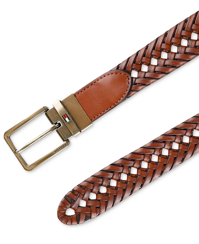 Tommy Hilfiger Men's Reversible Lace Logo Belt