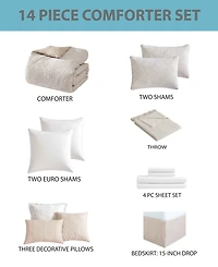 Hallmart Collectibles Sanborn 14-Pc. Comforter Set, King