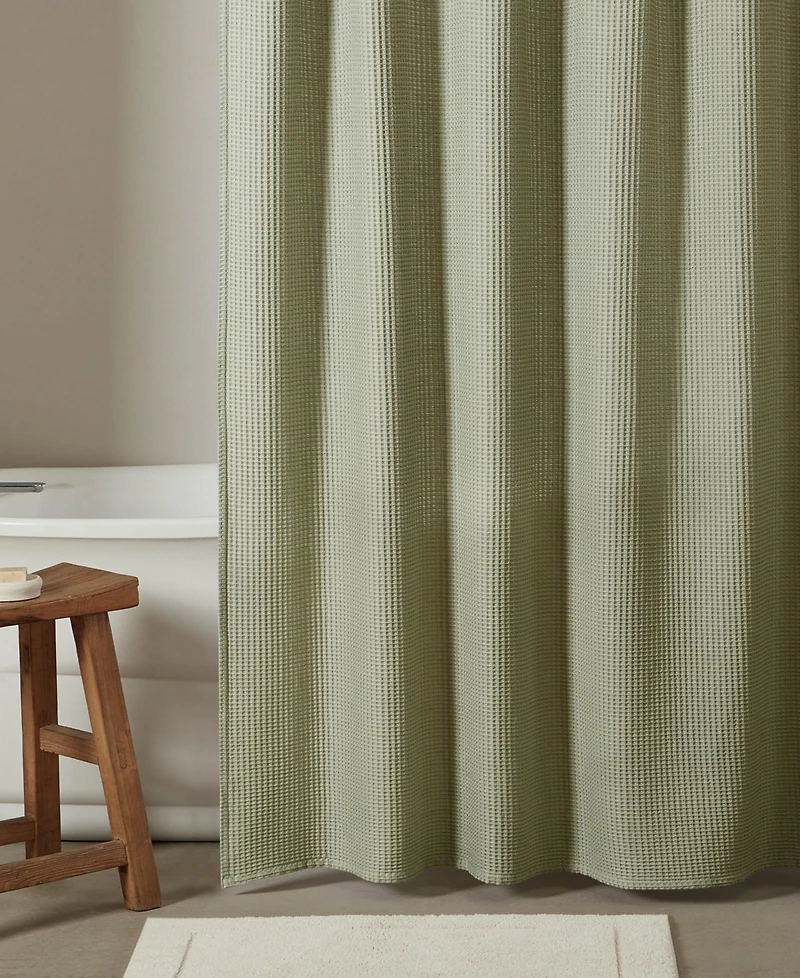 Calvin Klein Waffle Solid Textured Shower Curtain, 70" x 72"
