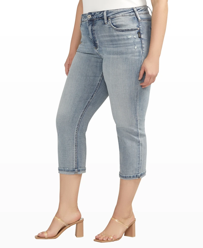 Silver Jeans Co. Plus Size Suki Mid Rise Curvy Fit Capri