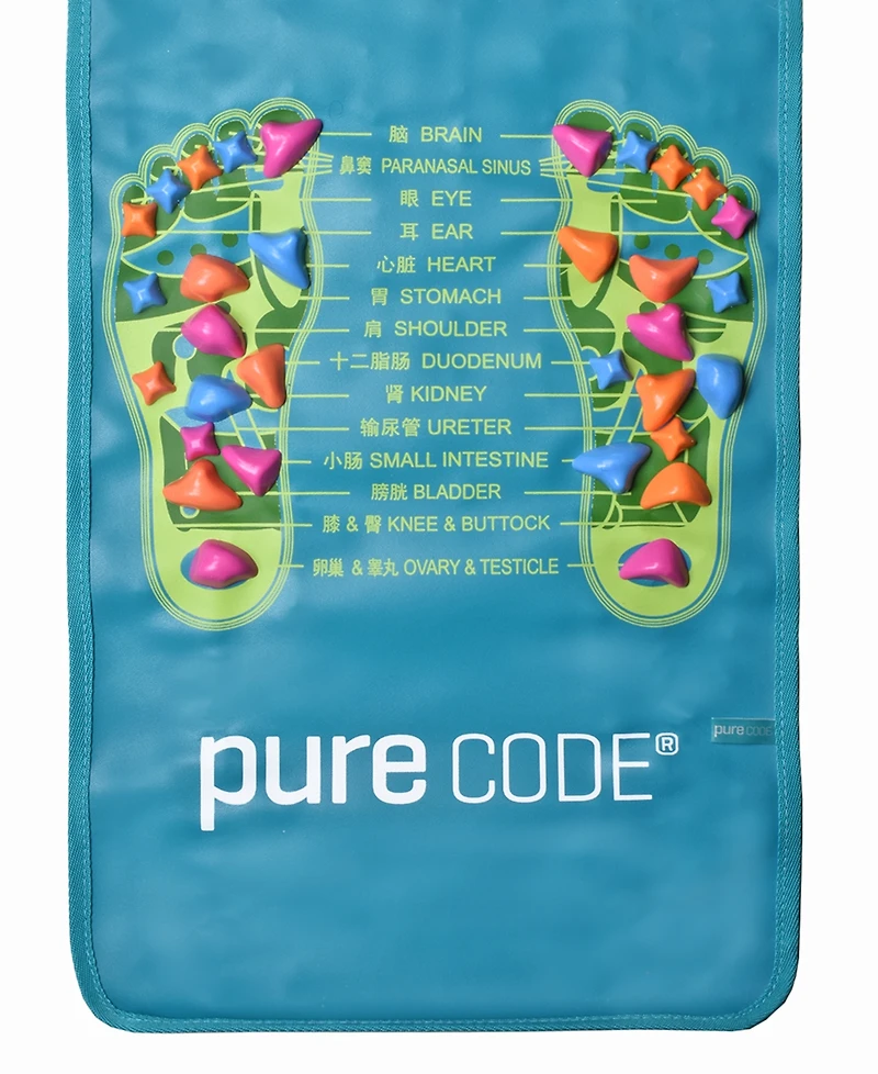 Purecode Reflexology Foot Massage Mat with Foot Chart