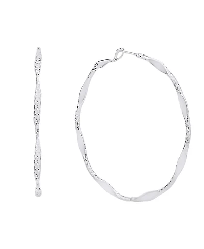 And Now This 18K Gold Plated or Silver Plated Hoop Earring