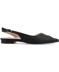 Journee Collection Women's Daphnne Slingback Pointed Cap Toe Flats