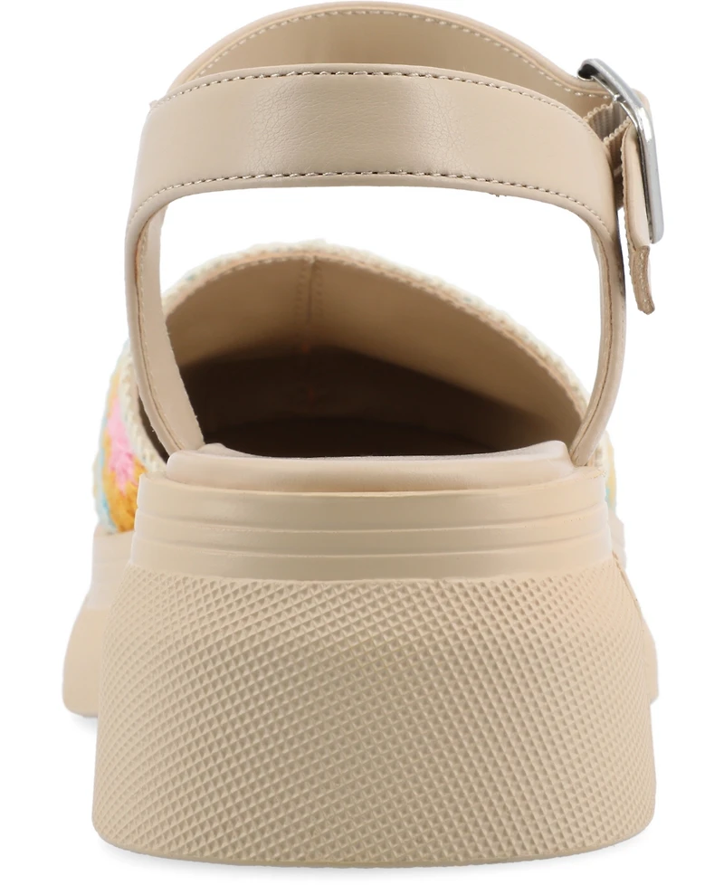 Journee Collection Women's Droit Platform Round Toe Sandals