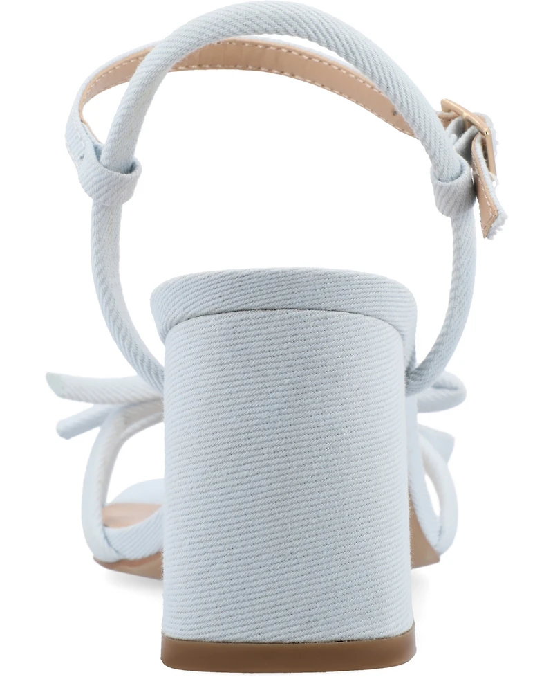 Journee Collection Women's Meryl Bow Block Heel Dress Sandals