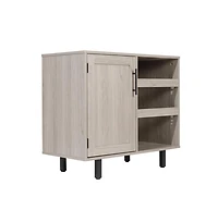 Aloise Bar And Sideboard With Storage Cabinet, Hanging Stemware Holders And Bottle Storage
